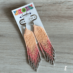 Huichol Native American Beaded  Earrings - Rainfall
