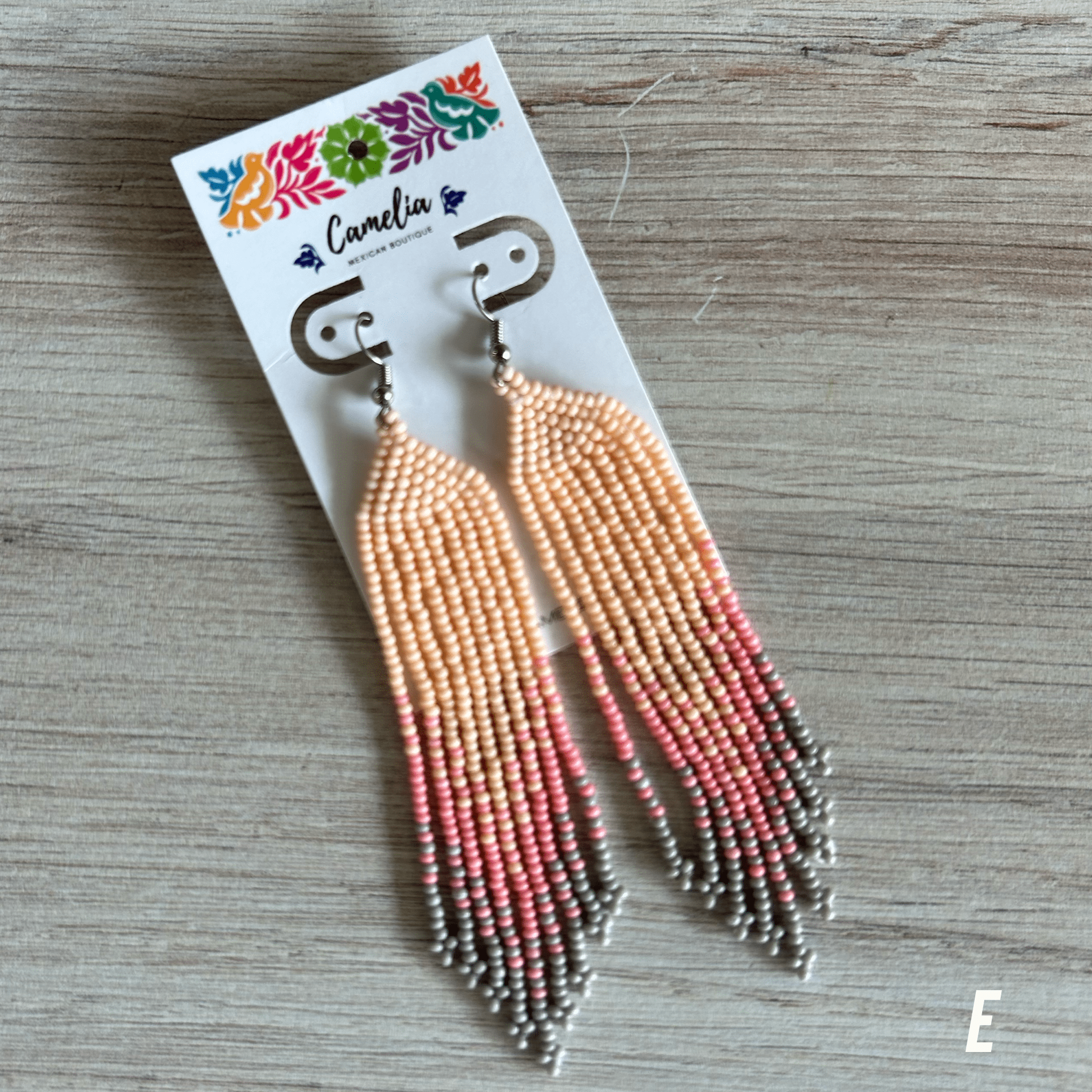 Huichol Native American Beaded  Earrings - Rainfall