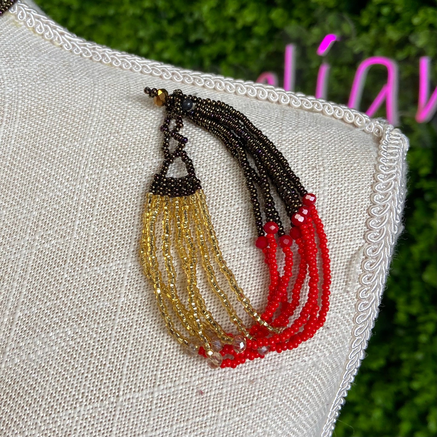 Huichol Native American Beaded Necklace Set - Rainfall Huichol Native American Beaded Necklace Set - Rainfall