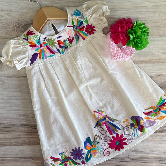 Mexican Girl Smocked Dress Otomi