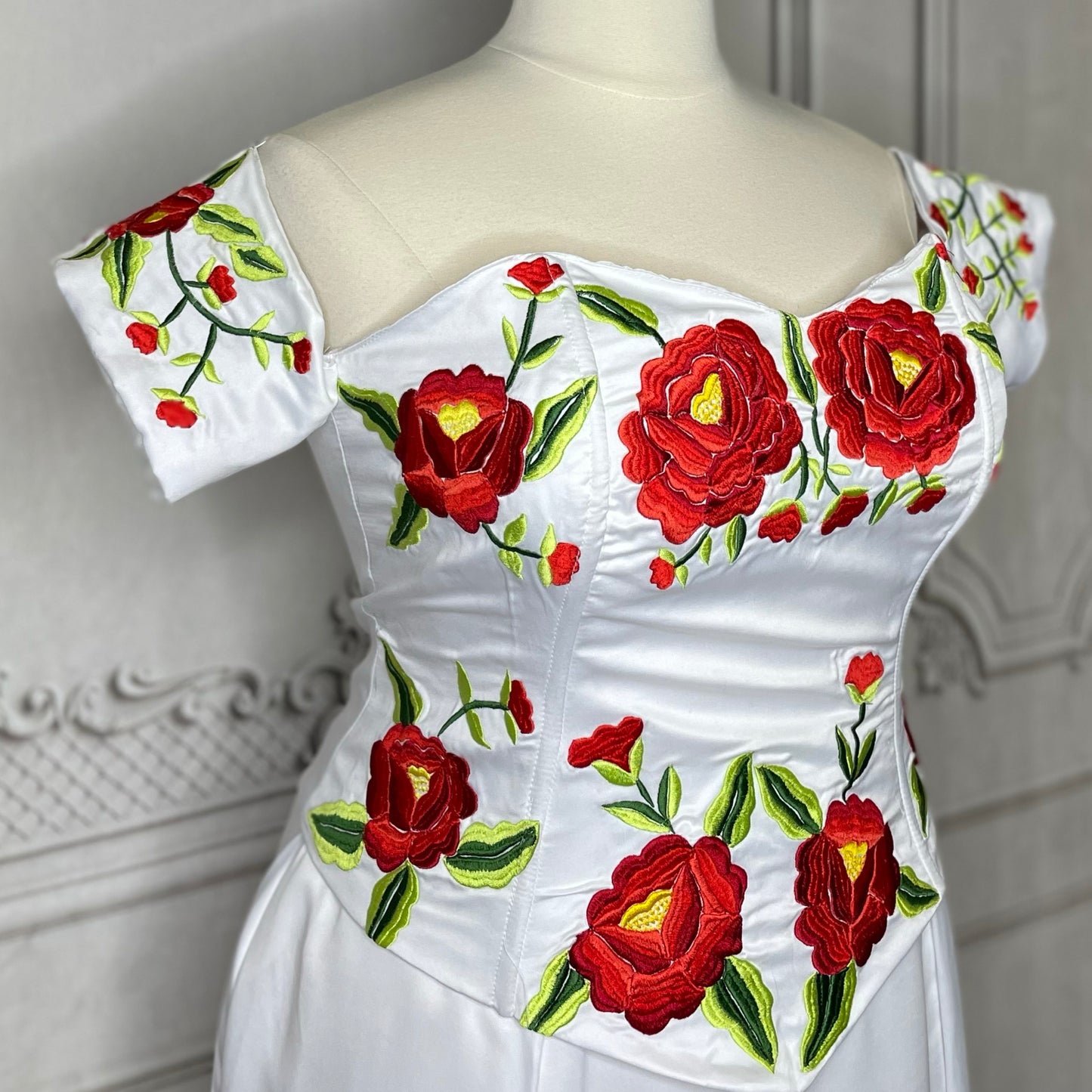 Embroidered Mexican Evening Dress - Maria Bonita