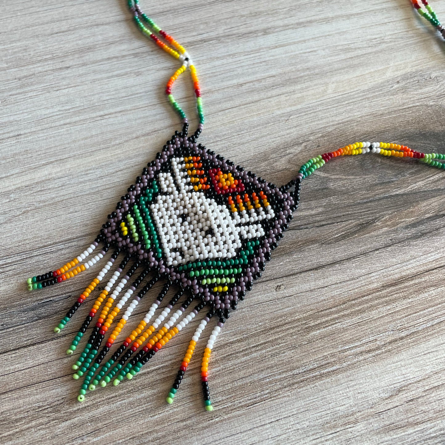 Huichol Mexican Beaded Necklace - Deer