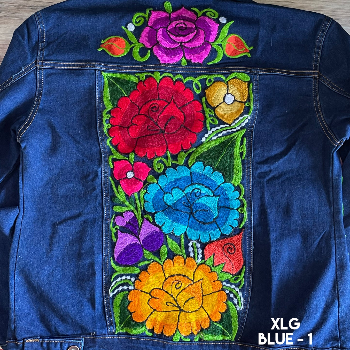 Mexican Embroidered Denim Jacket - Zinia