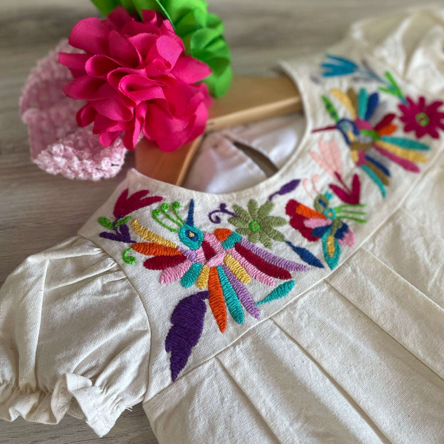 Mexican Girl Smocked Dress Otomi