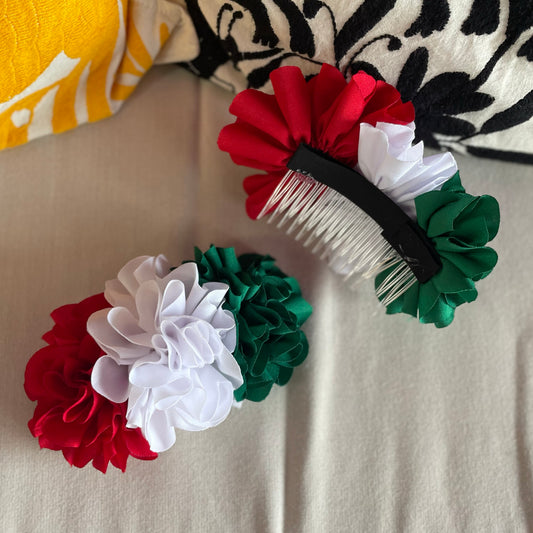 Postiche peigne floral Viva Mexico - Triple