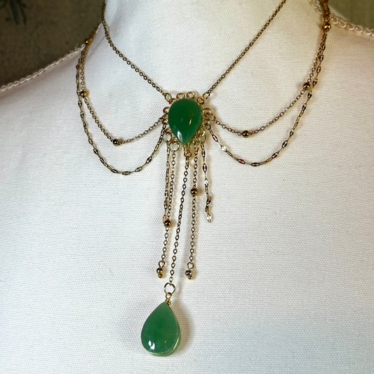 Jade Crystal Tiered Necklace Jade Crystal Tiered Necklace
