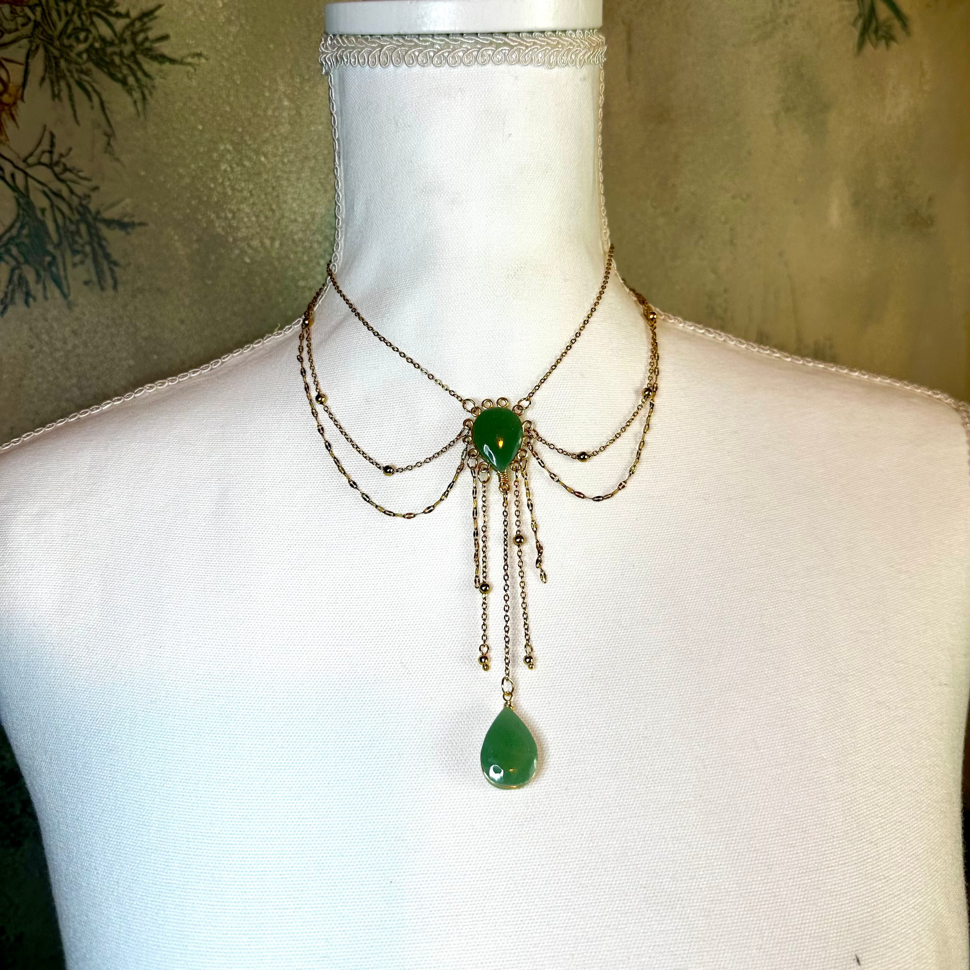 Jade Crystal Tiered Necklace Jade Crystal Tiered Necklace