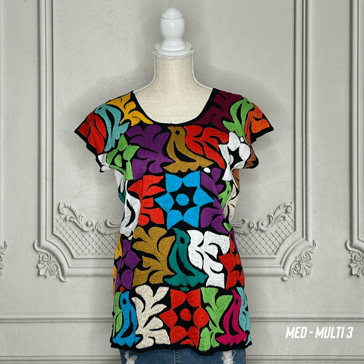 Jalapa Mexican Blouse - BK Multi Jalapa Mexican Blouse - BK Multi