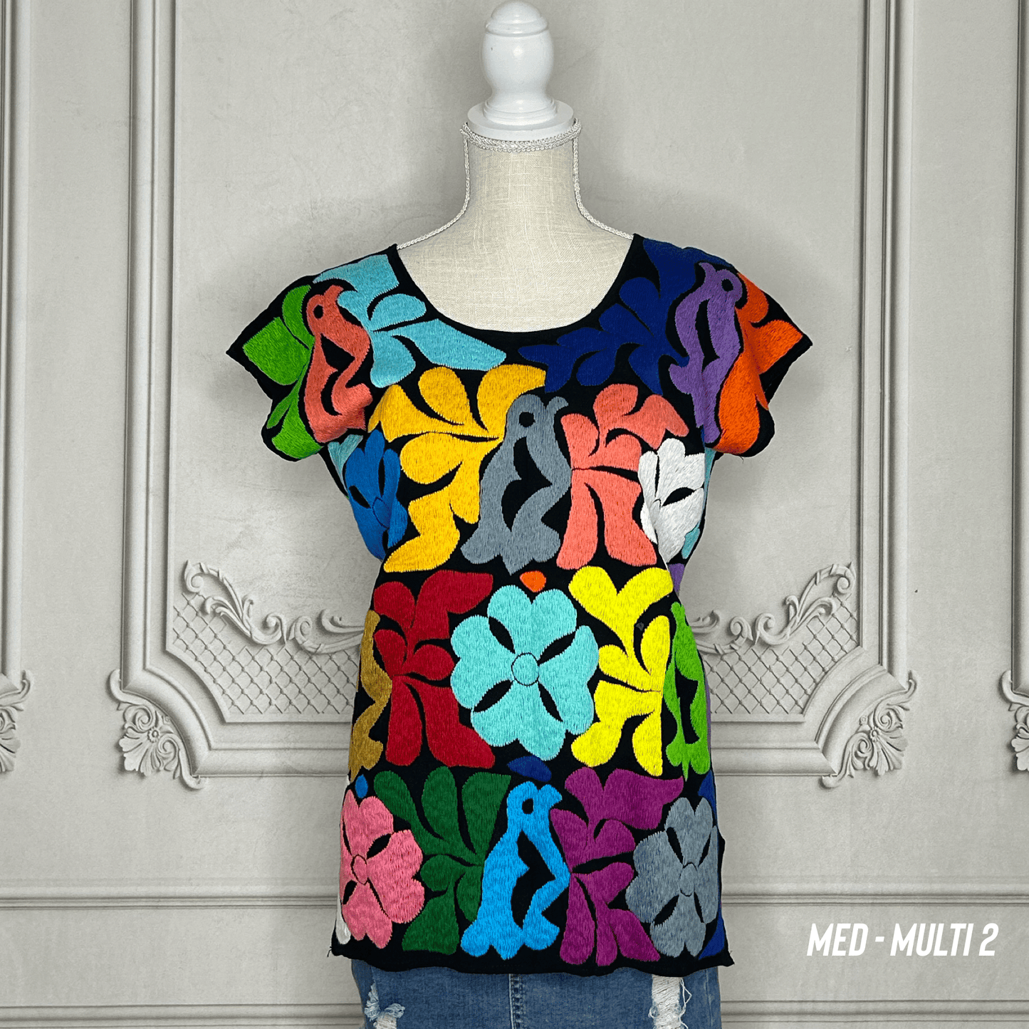 Jalapa Mexican Blouse - BK Multi Jalapa Mexican Blouse - BK Multi