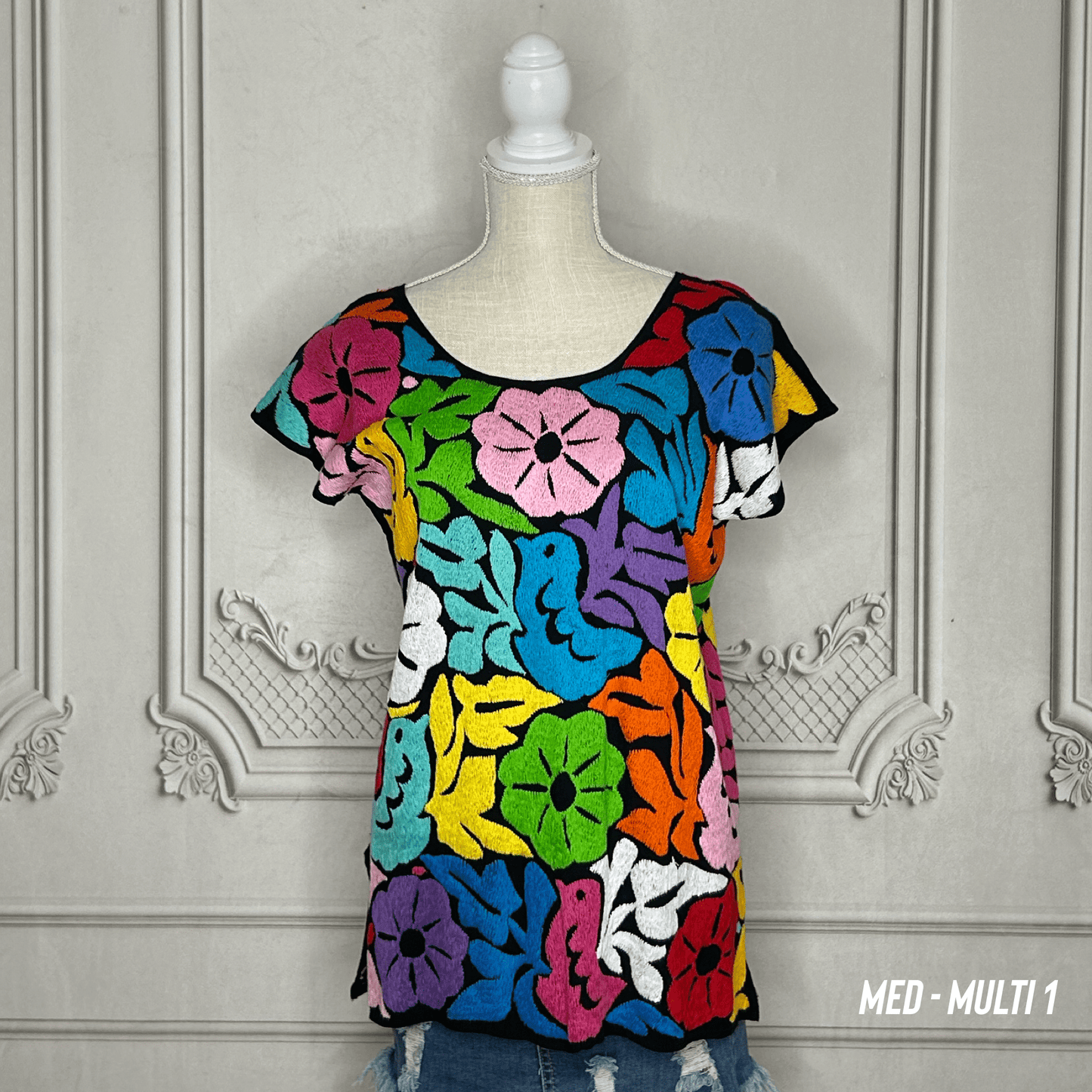 Jalapa Mexican Blouse - BK Multi Jalapa Mexican Blouse - BK Multi