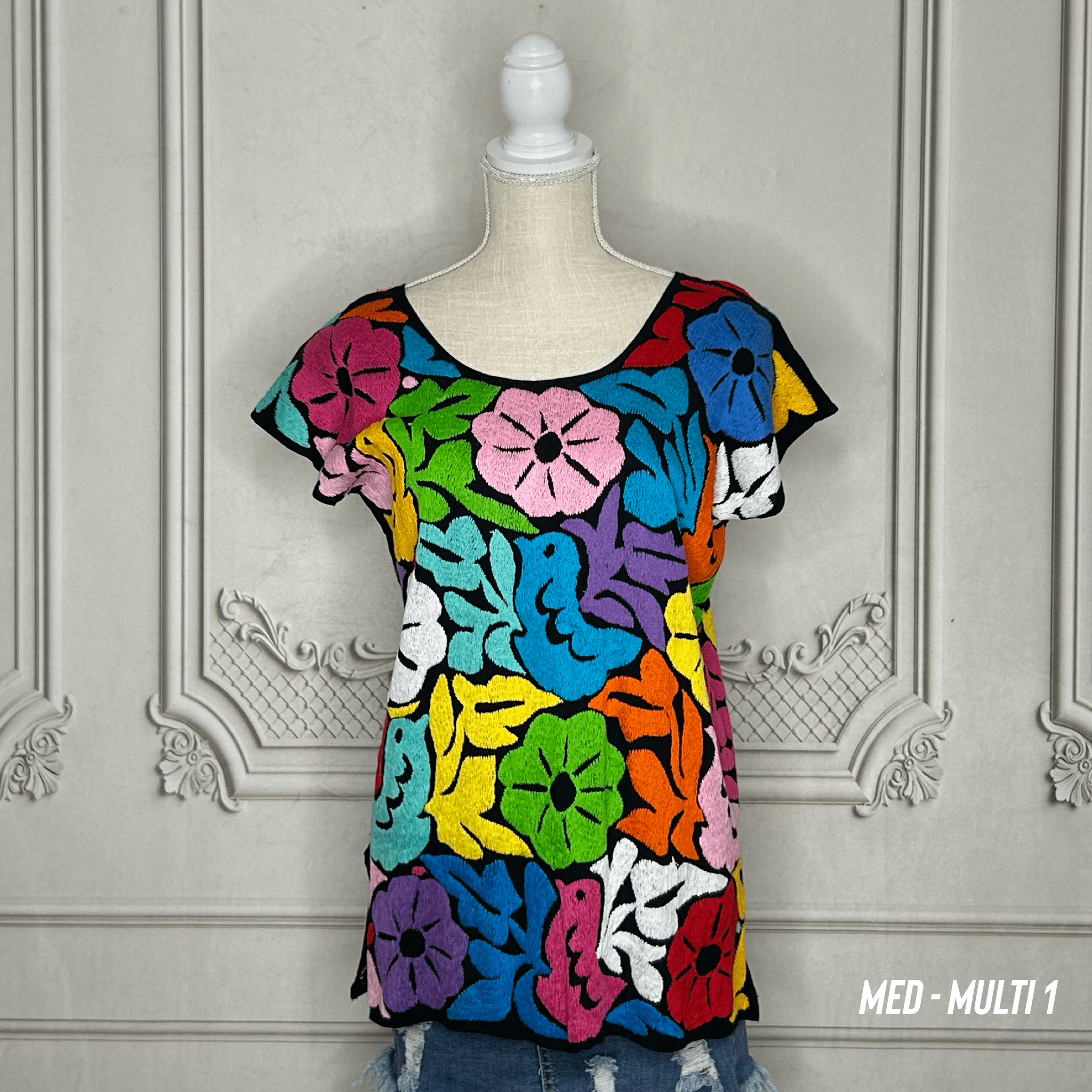 Jalapa Mexican Blouse - BK Multi Jalapa Mexican Blouse - BK Multi