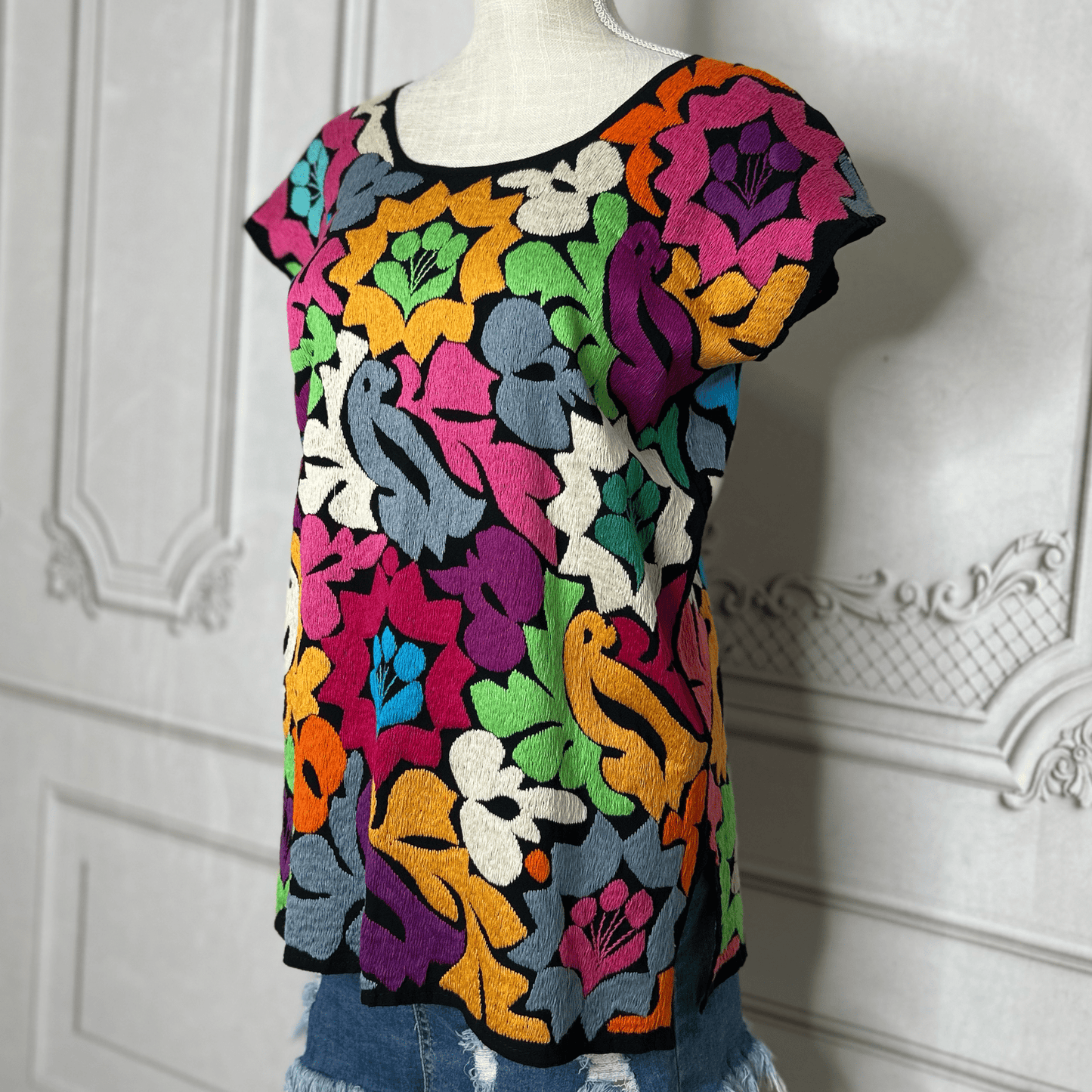 Jalapa Mexican Blouse - BK Multi Jalapa Mexican Blouse - BK Multi