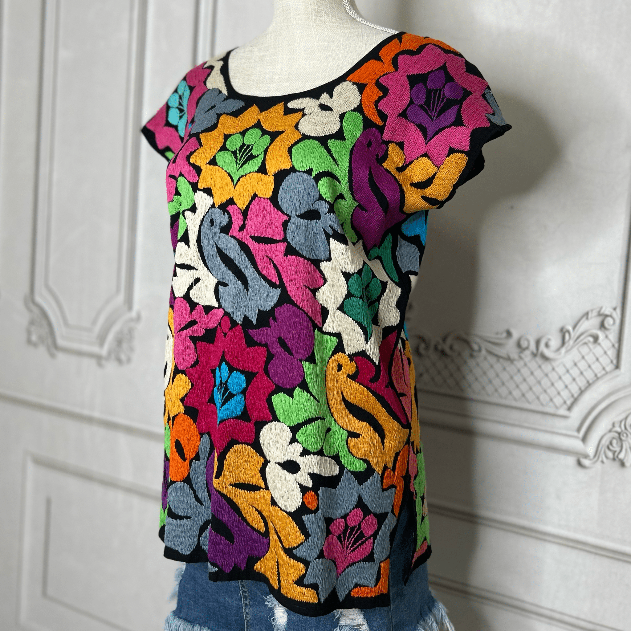 Jalapa Mexican Blouse - BK Multi Jalapa Mexican Blouse - BK Multi