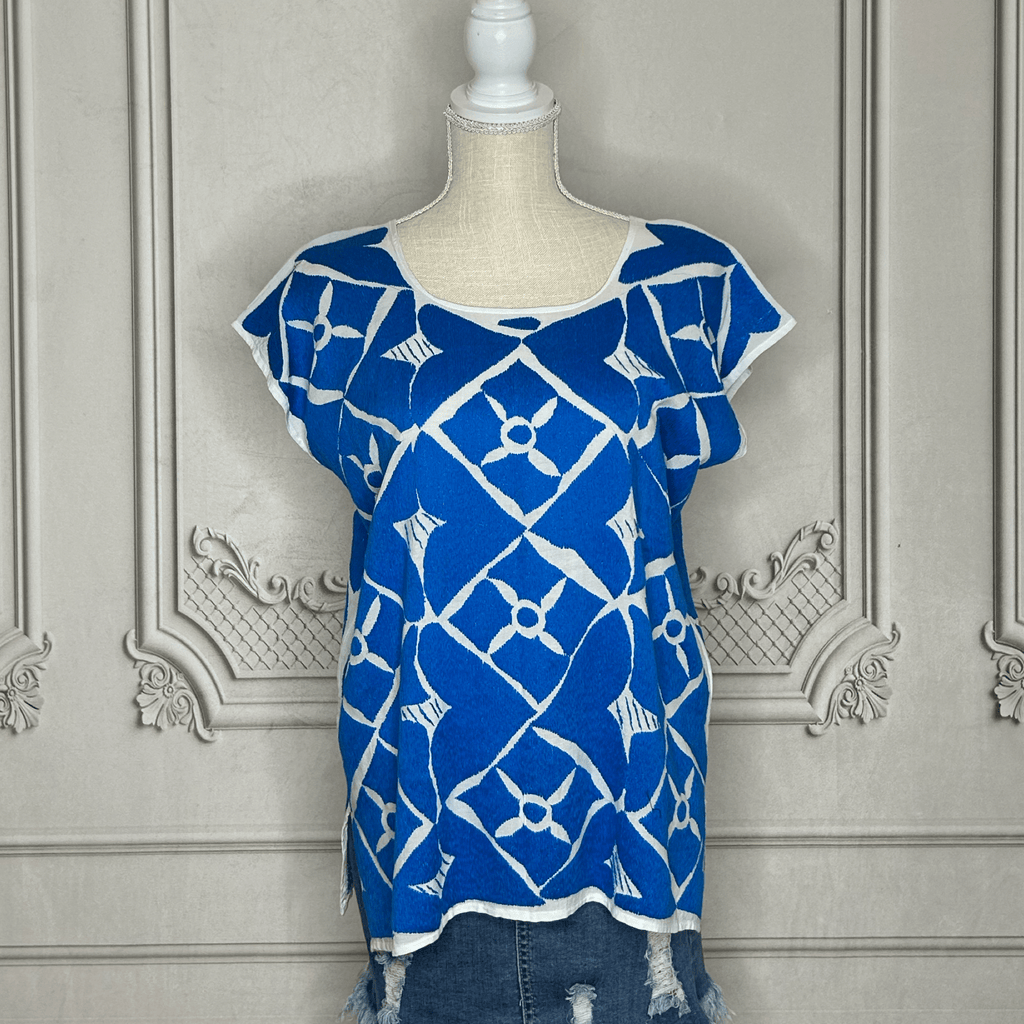Jalapa Mexican Blouse - Blue Jalapa Mexican Blouse - Blue