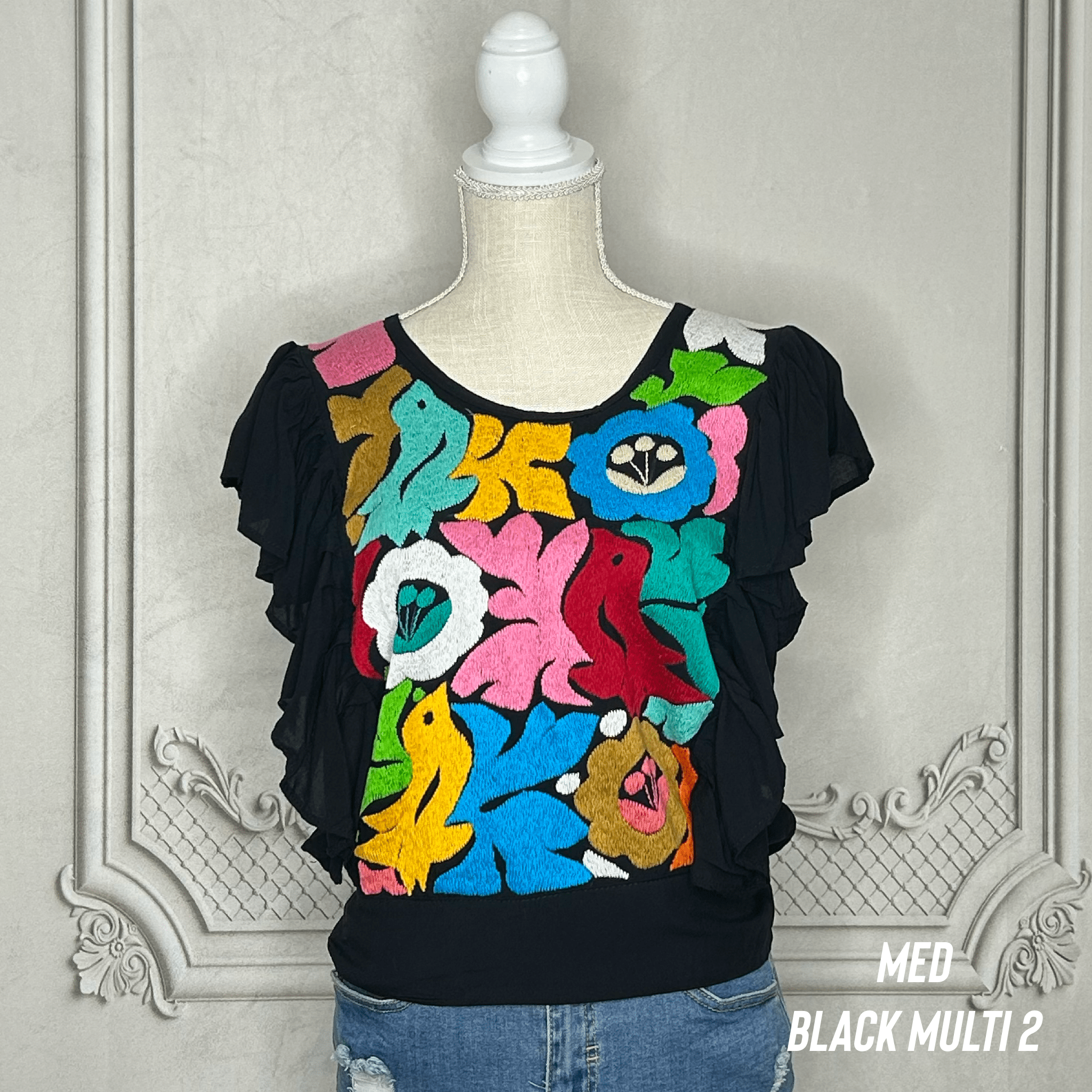 Jalapa Mexican Blouse - Butterfly Sleeve Crop Top Jalapa Mexican Blouse - Butterfly Sleeve Crop Top