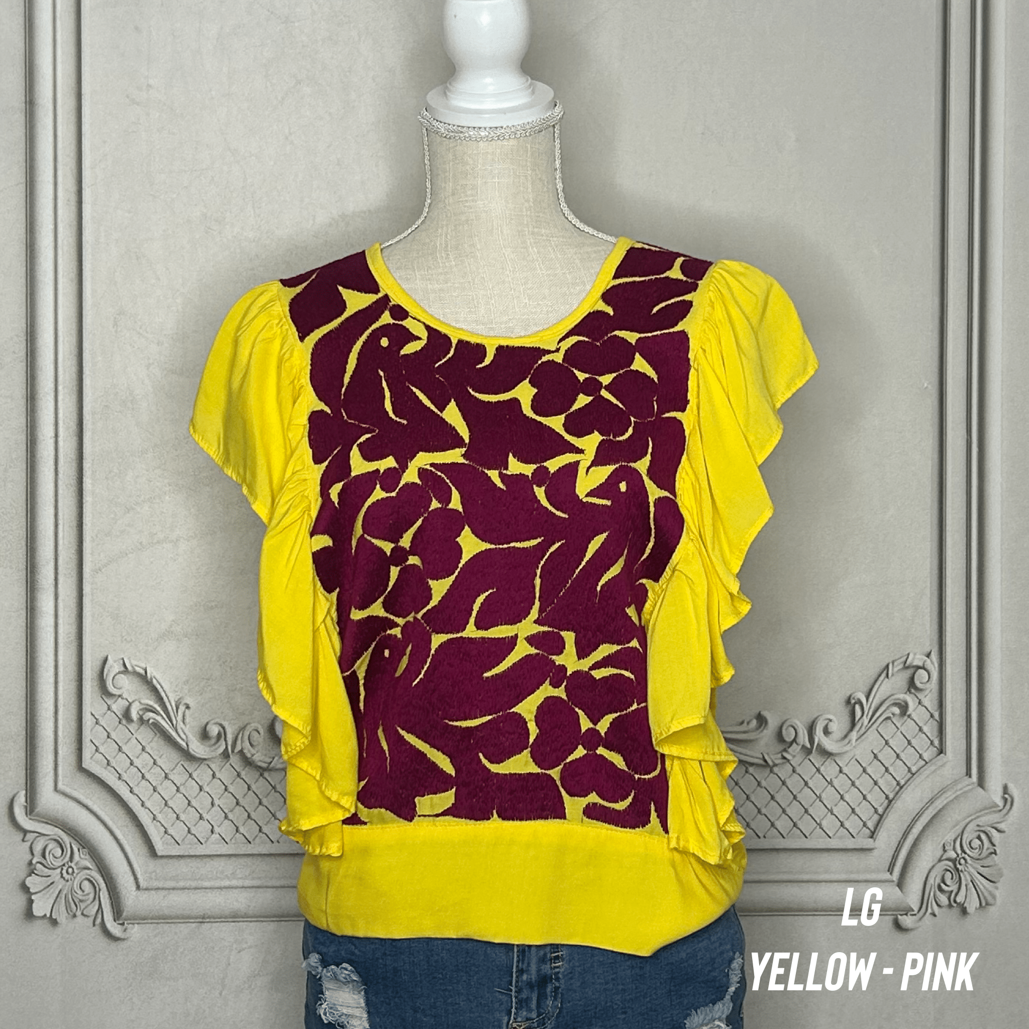 Jalapa Mexican Blouse - Butterfly Sleeve Crop Top Jalapa Mexican Blouse - Butterfly Sleeve Crop Top