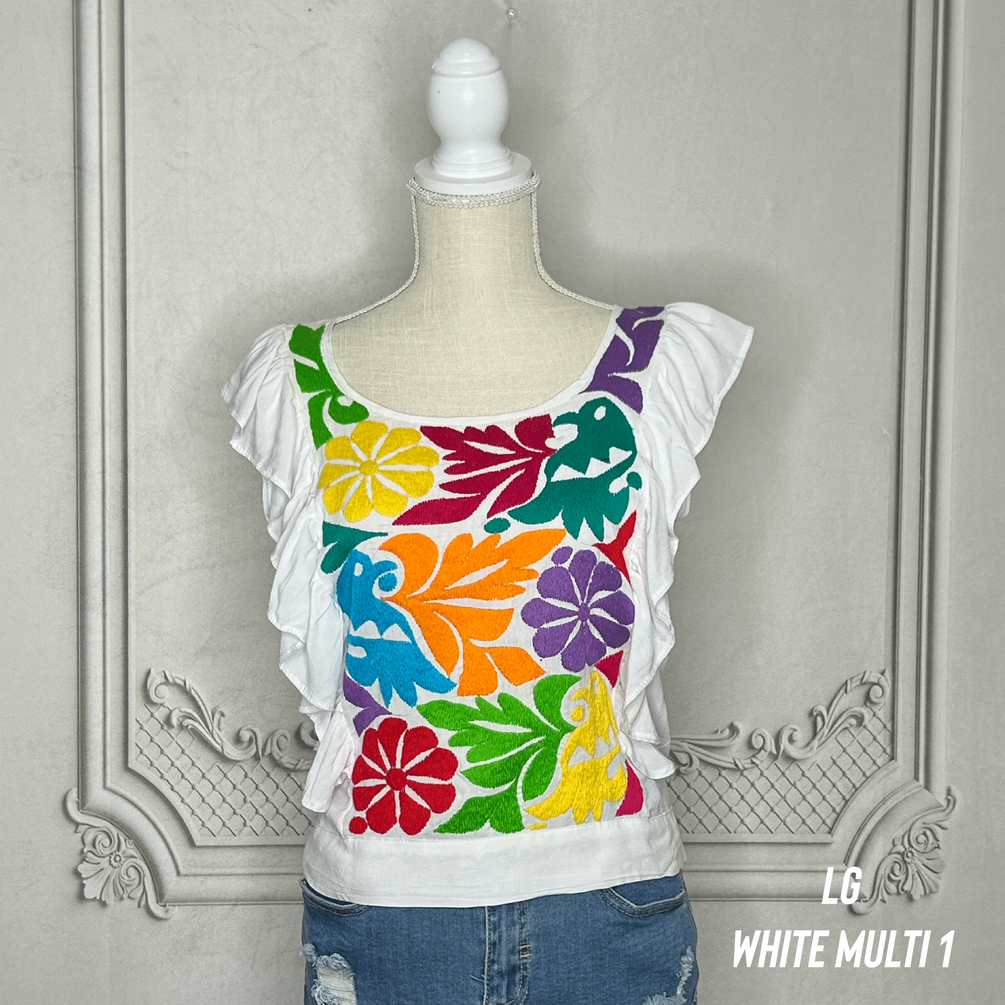 Jalapa Mexican Blouse - Butterfly Sleeve Crop Top Jalapa Mexican Blouse - Butterfly Sleeve Crop Top