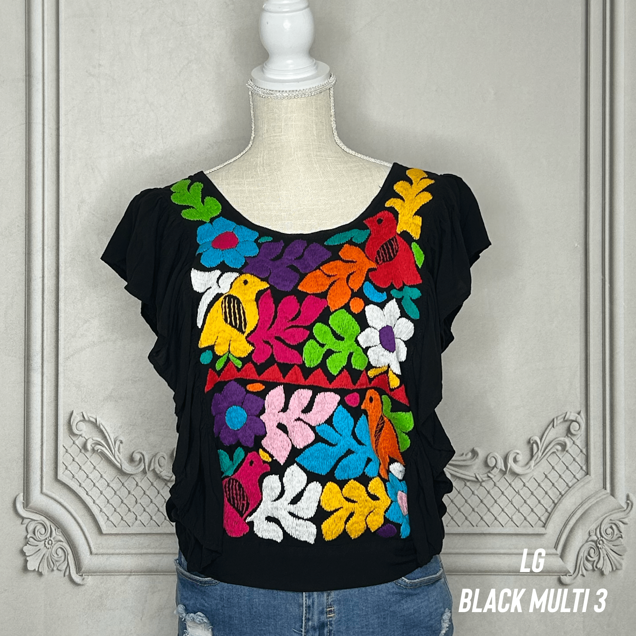 Jalapa Mexican Blouse - Butterfly Sleeve Crop Top Jalapa Mexican Blouse - Butterfly Sleeve Crop Top