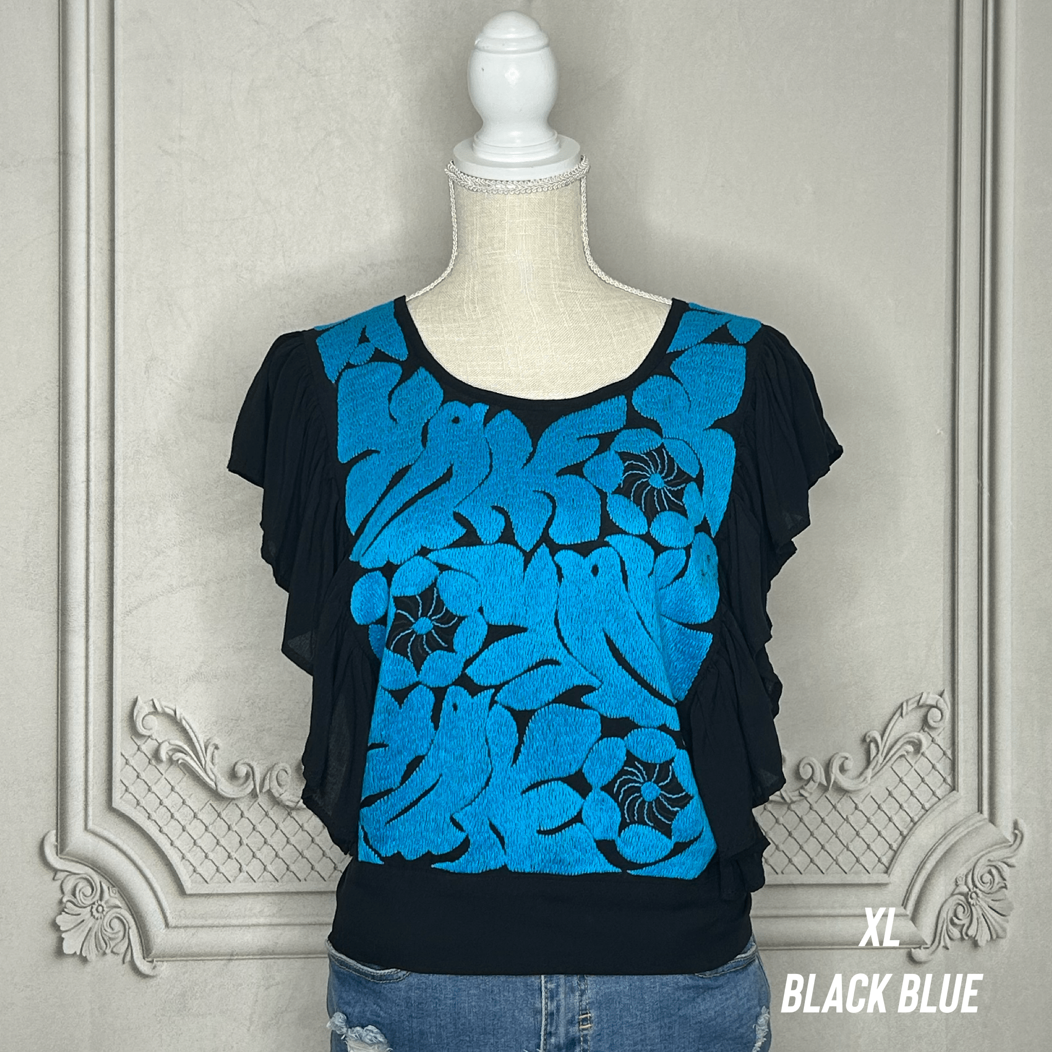 Jalapa Mexican Blouse - Butterfly Sleeve Crop Top Jalapa Mexican Blouse - Butterfly Sleeve Crop Top