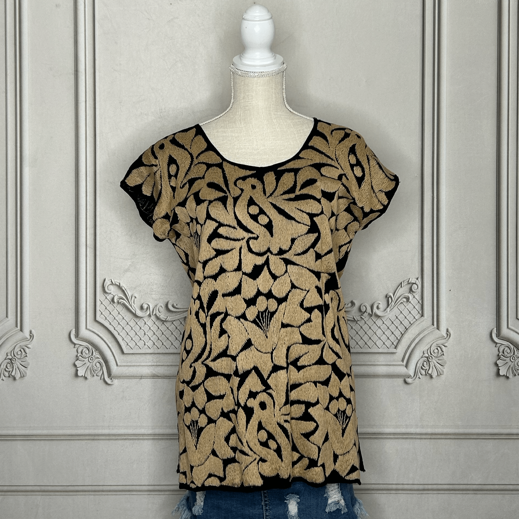 Jalapa Mexican Blouse - Gold Jalapa Mexican Blouse - Gold