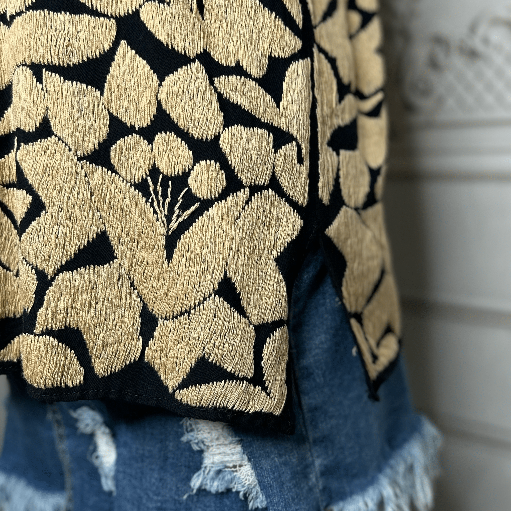 Jalapa Mexican Blouse - Gold Jalapa Mexican Blouse - Gold