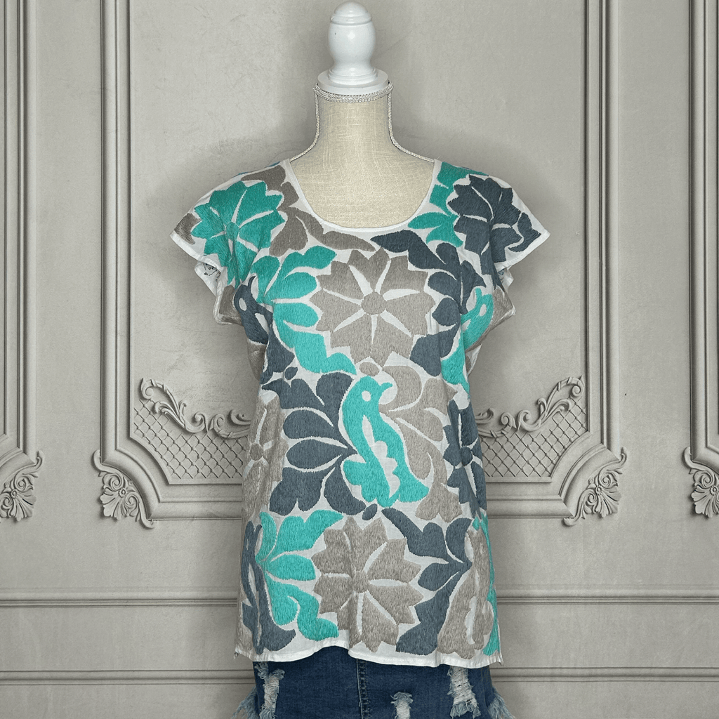 Jalapa Mexican Blouse - Mint Jalapa Mexican Blouse - Mint