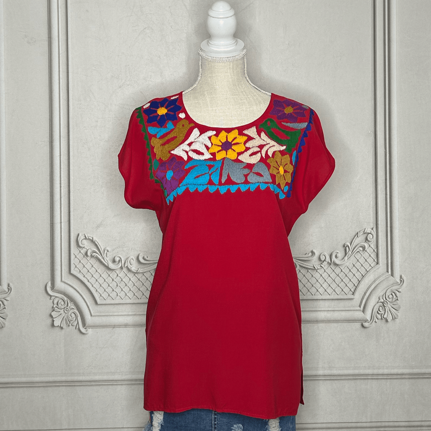 Jalapa Mexican Blouse - Neck Detail