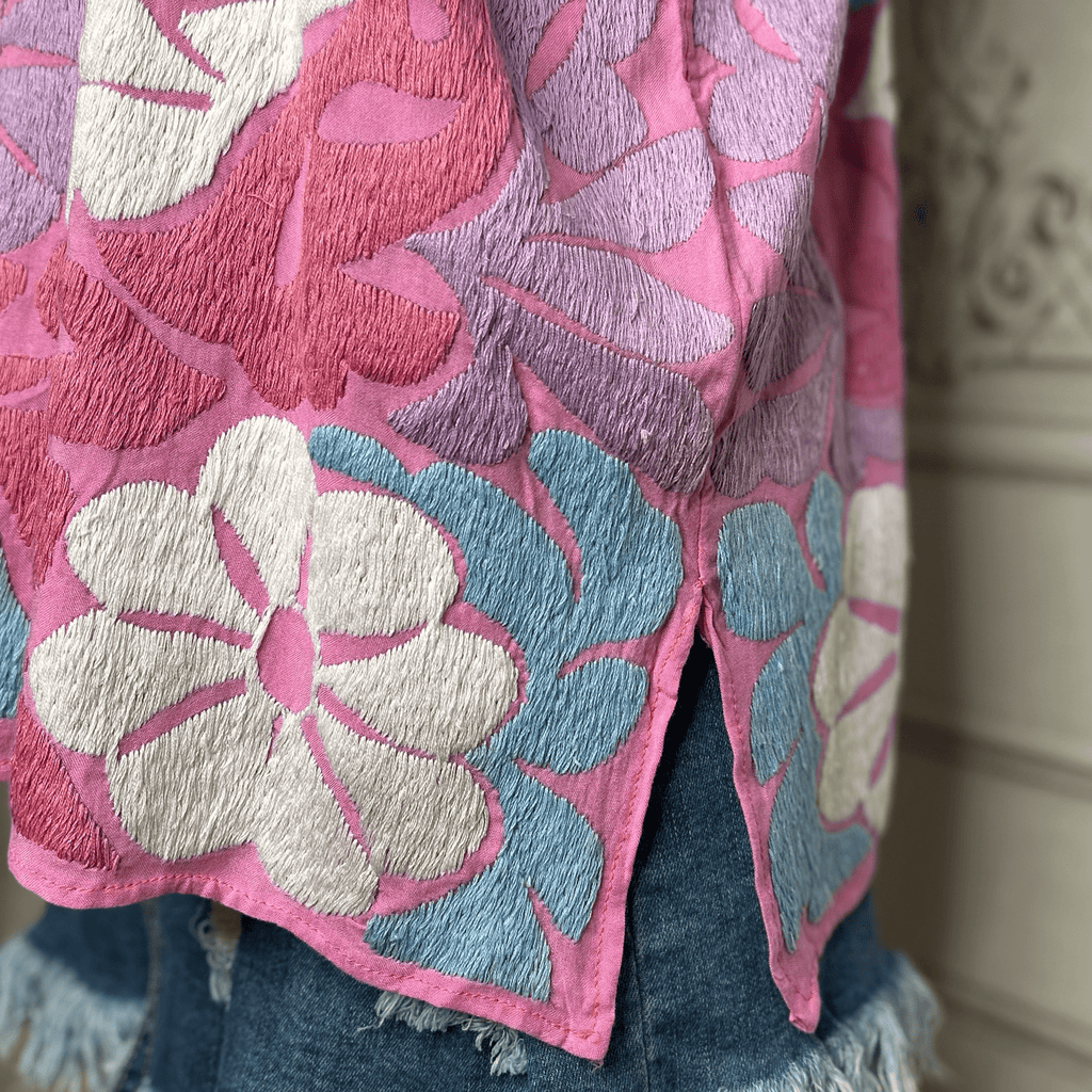 Jalapa Mexican Blouse - Pink Jalapa Mexican Blouse - Pink