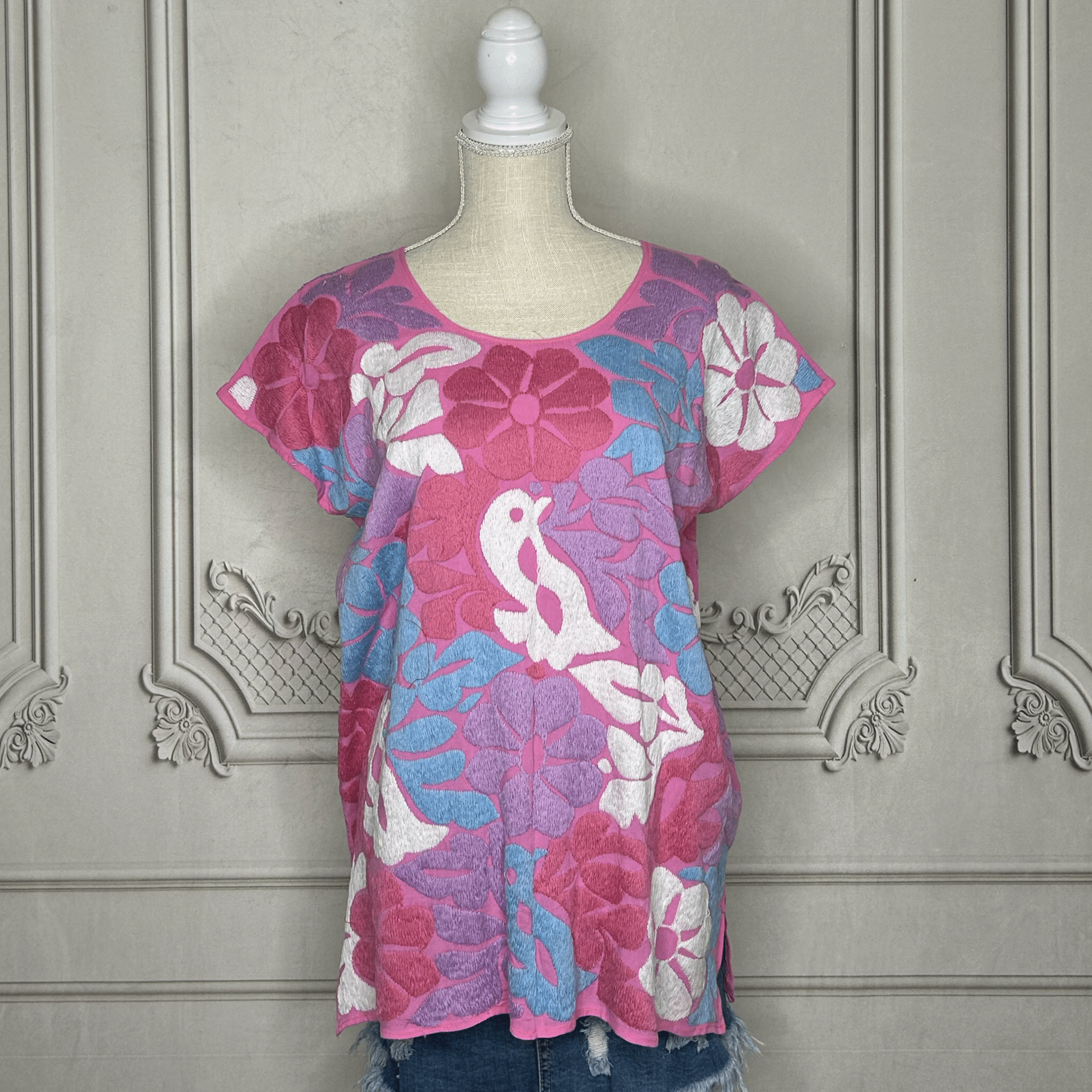 Jalapa Mexican Blouse - Pink Jalapa Mexican Blouse - Pink