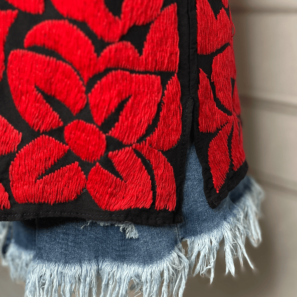Jalapa Mexican Blouse - Red Jalapa Mexican Blouse - Red