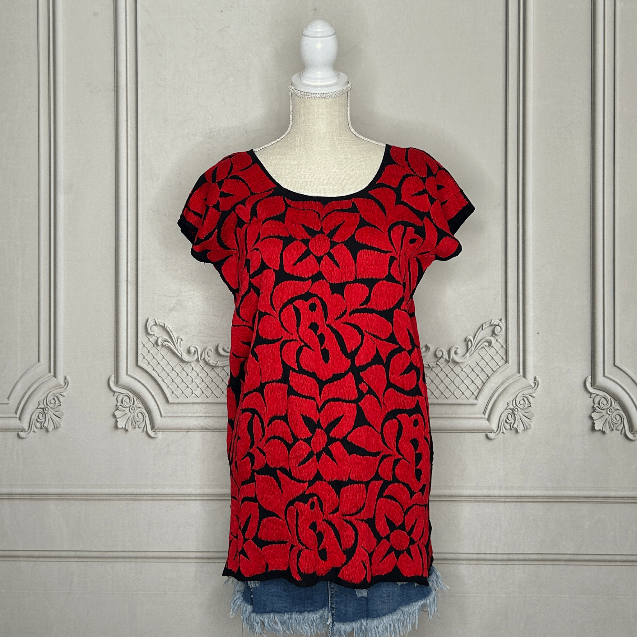 Jalapa Mexican Blouse - Red Jalapa Mexican Blouse - Red