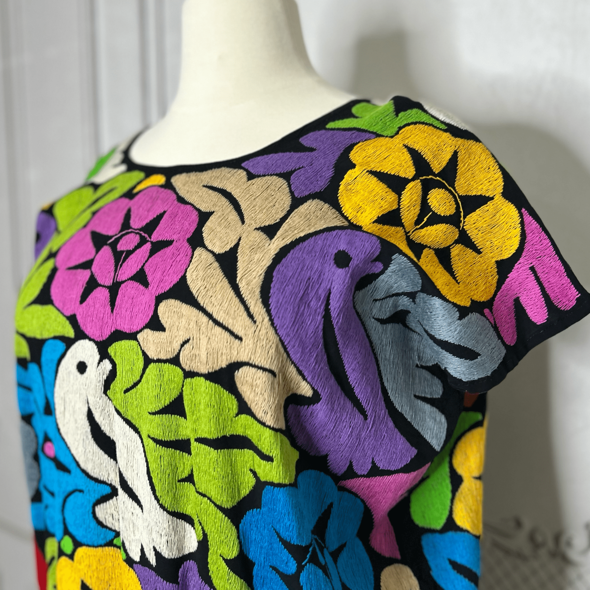 Jalapa Mexican Huipil Dress - Multi Jalapa Mexican Huipil Dress - Multi