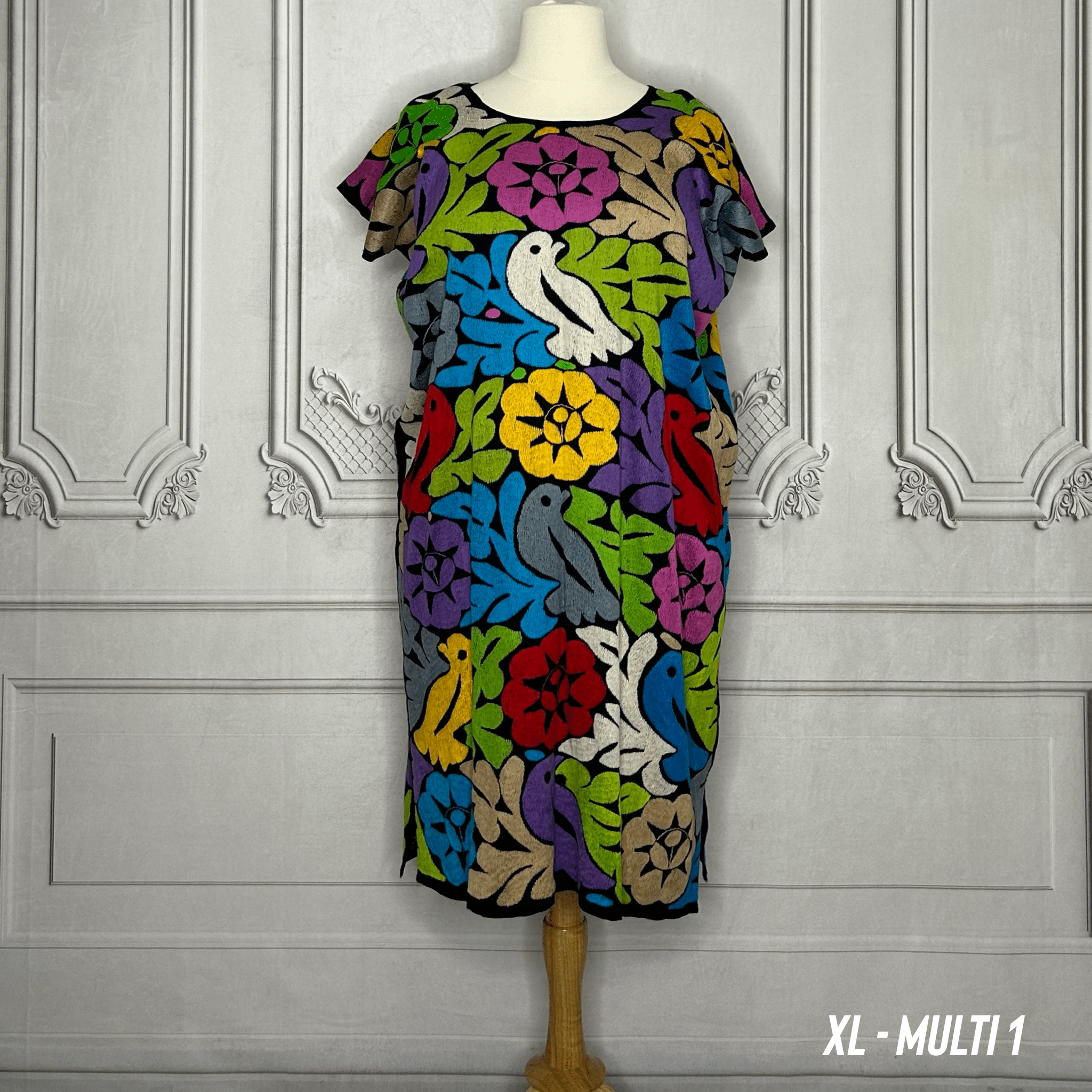 Jalapa Mexican Huipil Dress - Multi Jalapa Mexican Huipil Dress - Multi