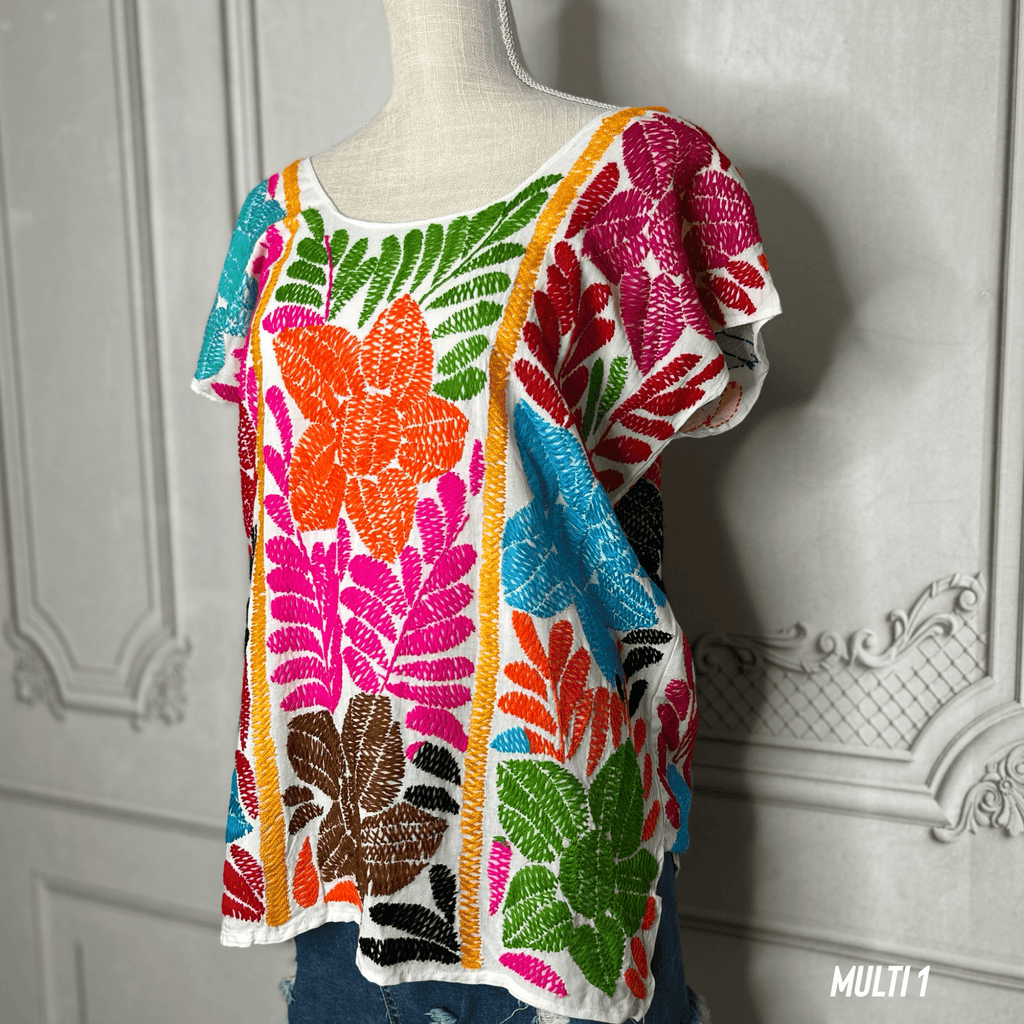 Jalapa Palmita Mexican Blouse - Soft Rayon Jalapa Palmita Mexican Blouse - Soft Rayon