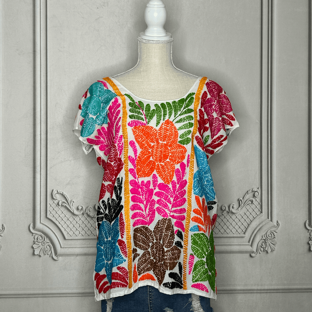 Jalapa Palmita Mexican Blouse - Soft Rayon Jalapa Palmita Mexican Blouse - Soft Rayon