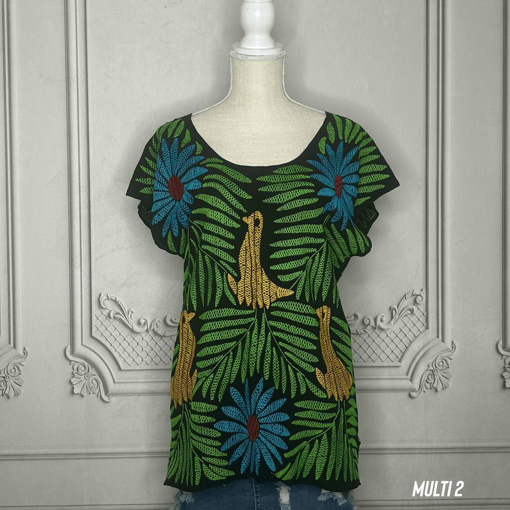 Jalapa Palmita Mexican Blouse - Soft Rayon Jalapa Palmita Mexican Blouse - Soft Rayon