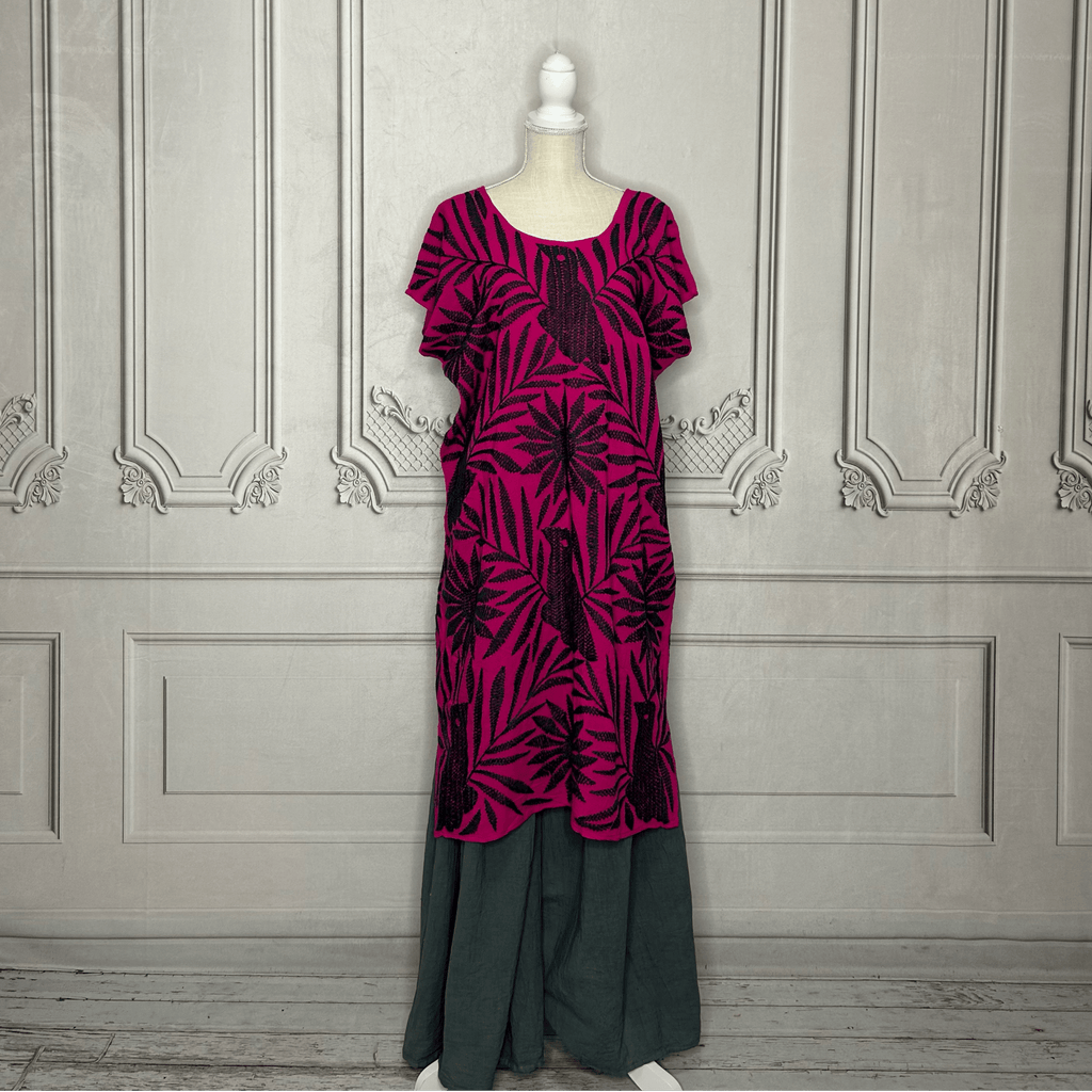 Jalapa Palmita Mexican Dress  - Soft Rayon Jalapa Palmita Mexican Dress  - Soft Rayon