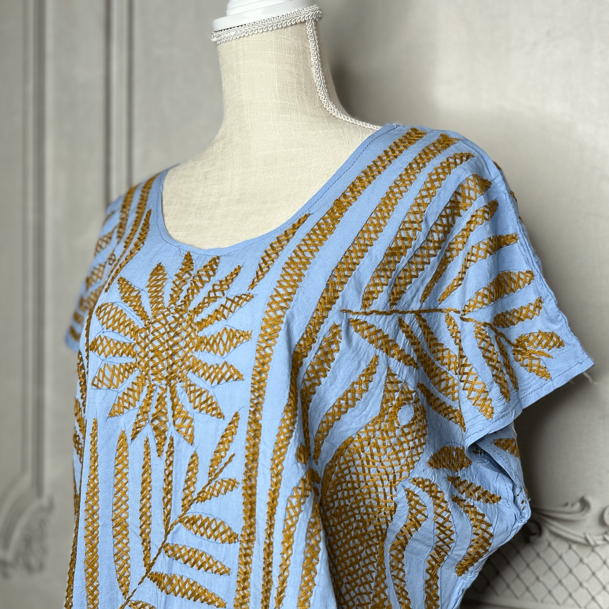 Jalapa Palmita Mexican Dress  - Soft Rayon Jalapa Palmita Mexican Dress  - Soft Rayon