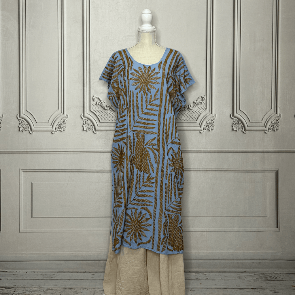 Jalapa Palmita Mexican Dress  - Soft Rayon Jalapa Palmita Mexican Dress  - Soft Rayon