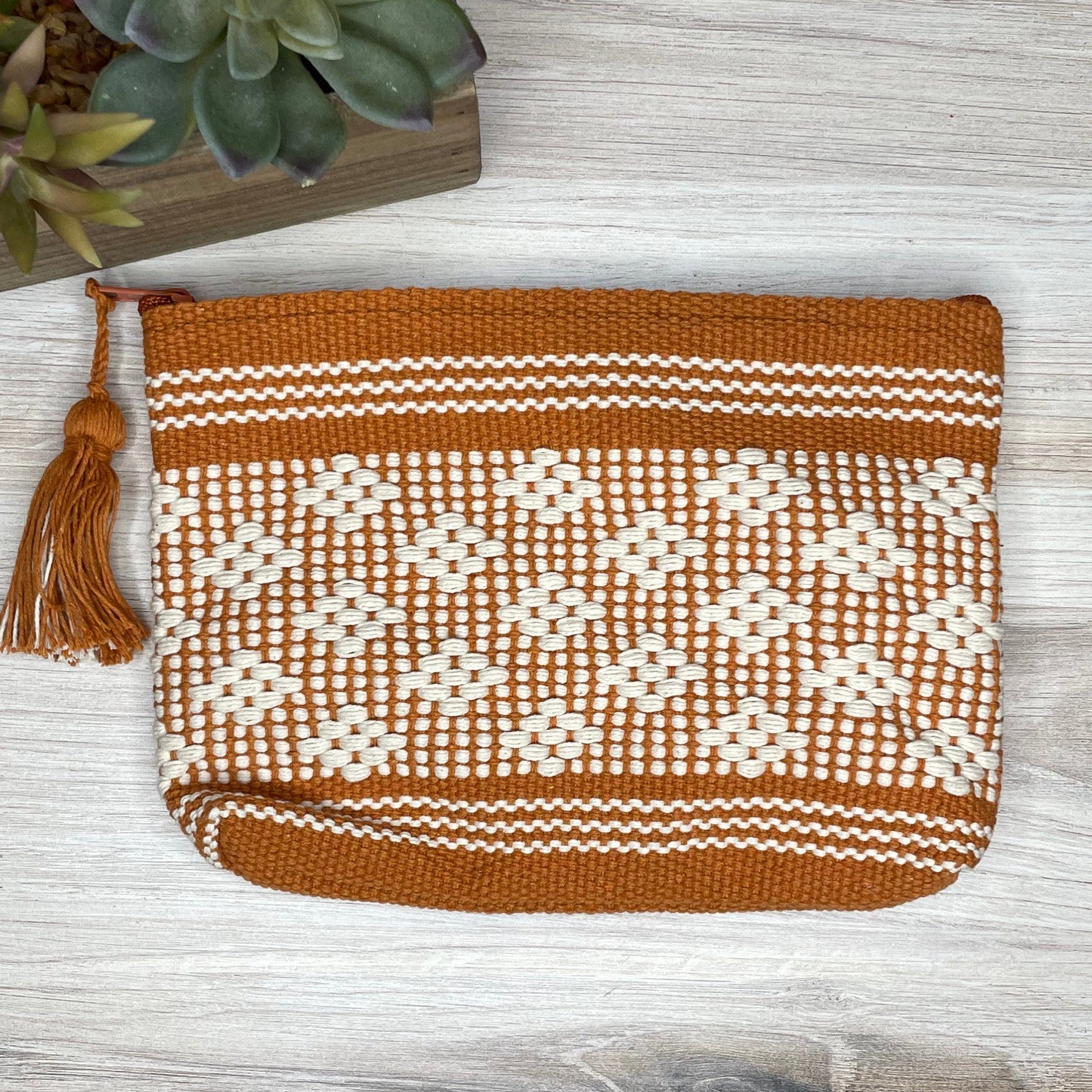 Jalieza Mexican Hand Woven Clutch - Burnt Orange