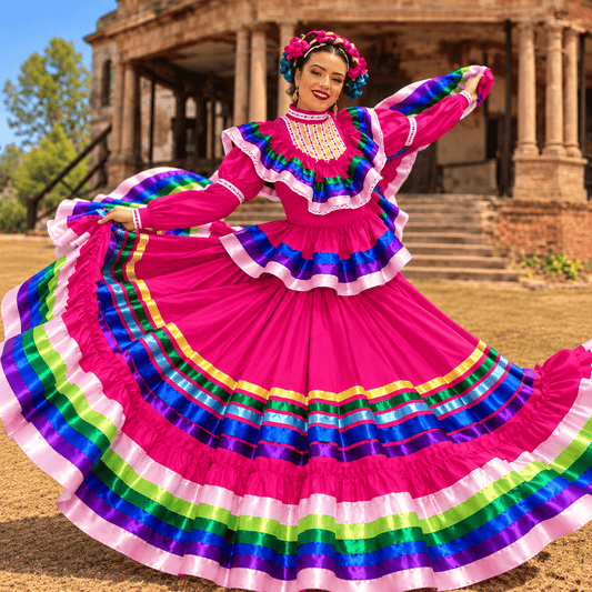 Jalisco Dress for Women - PINK - 3/4 Sleeve Jalisco Dress for Women - PINK - 3/4 Sleeve