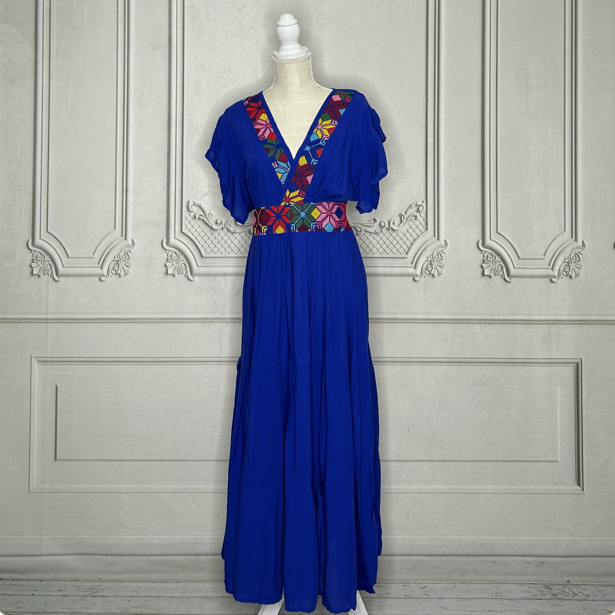 Jazmin V-Neck Maxi Dress Butterfly Sleeve