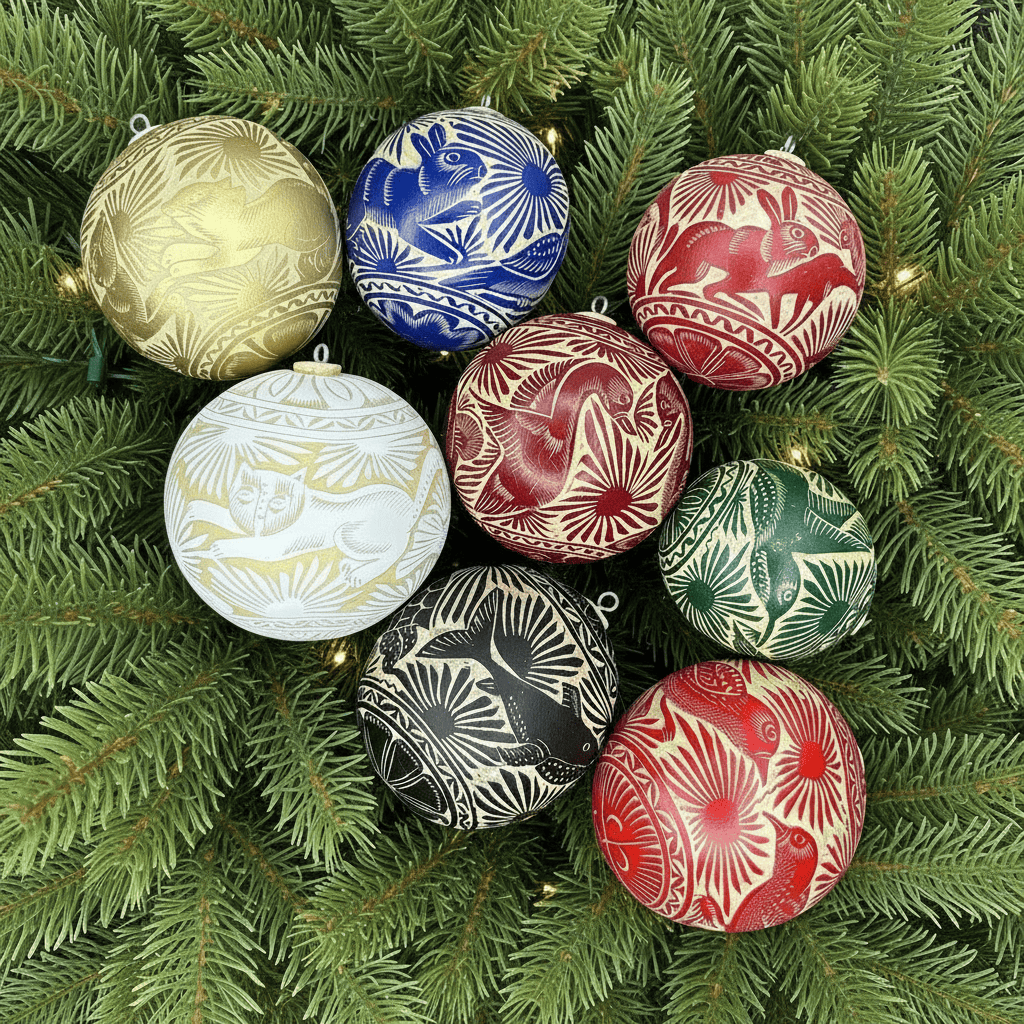 Jícara Natural Hand-Carved Christmas Ornament Jícara Natural Hand-Carved Christmas Ornament