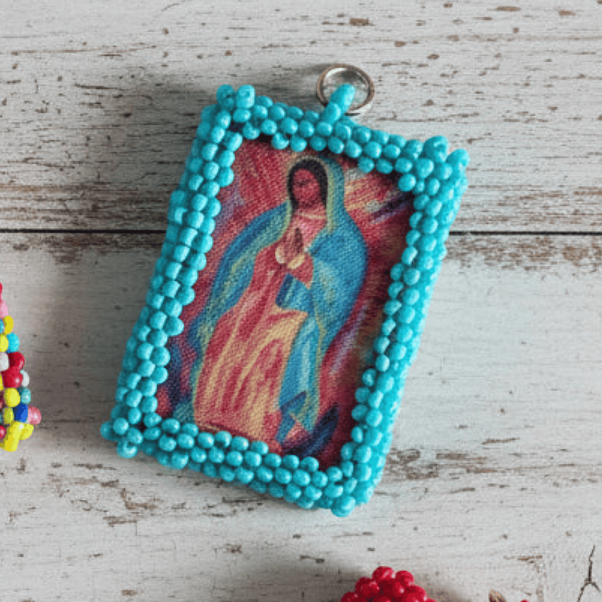 Lady of Guadalupe Charm - Escapulario - Large Virgencita Charm Escapulario | Handmade in Mexico | Camelia