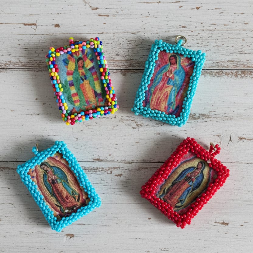 Lady of Guadalupe Charm - Escapulario - Large Virgencita Charm Escapulario | Handmade in Mexico | Camelia