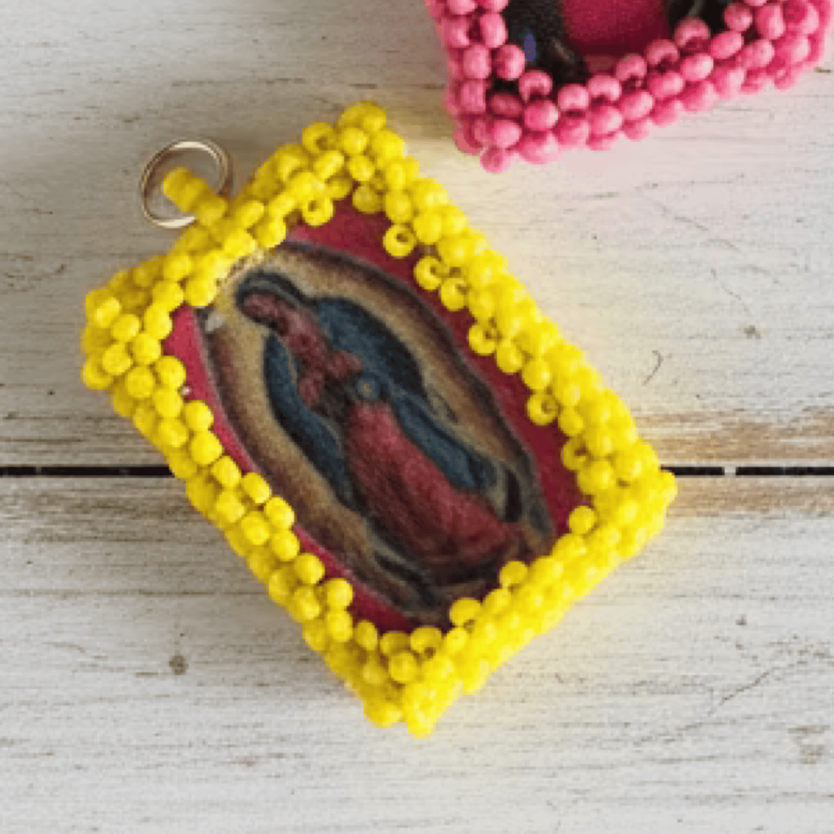 Lady of Guadalupe Charm - Escapulario - Small Virgencita Charm Escapulario | Handmade in Mexico | Camelia