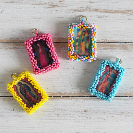 Lady of Guadalupe Charm - Escapulario - Small Virgencita Charm Escapulario | Handmade in Mexico | Camelia