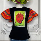 Loteria T-Shirt Cambaya Sleeve - EL CORAZON