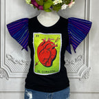Loteria T-Shirt Cambaya Sleeve - EL CORAZON