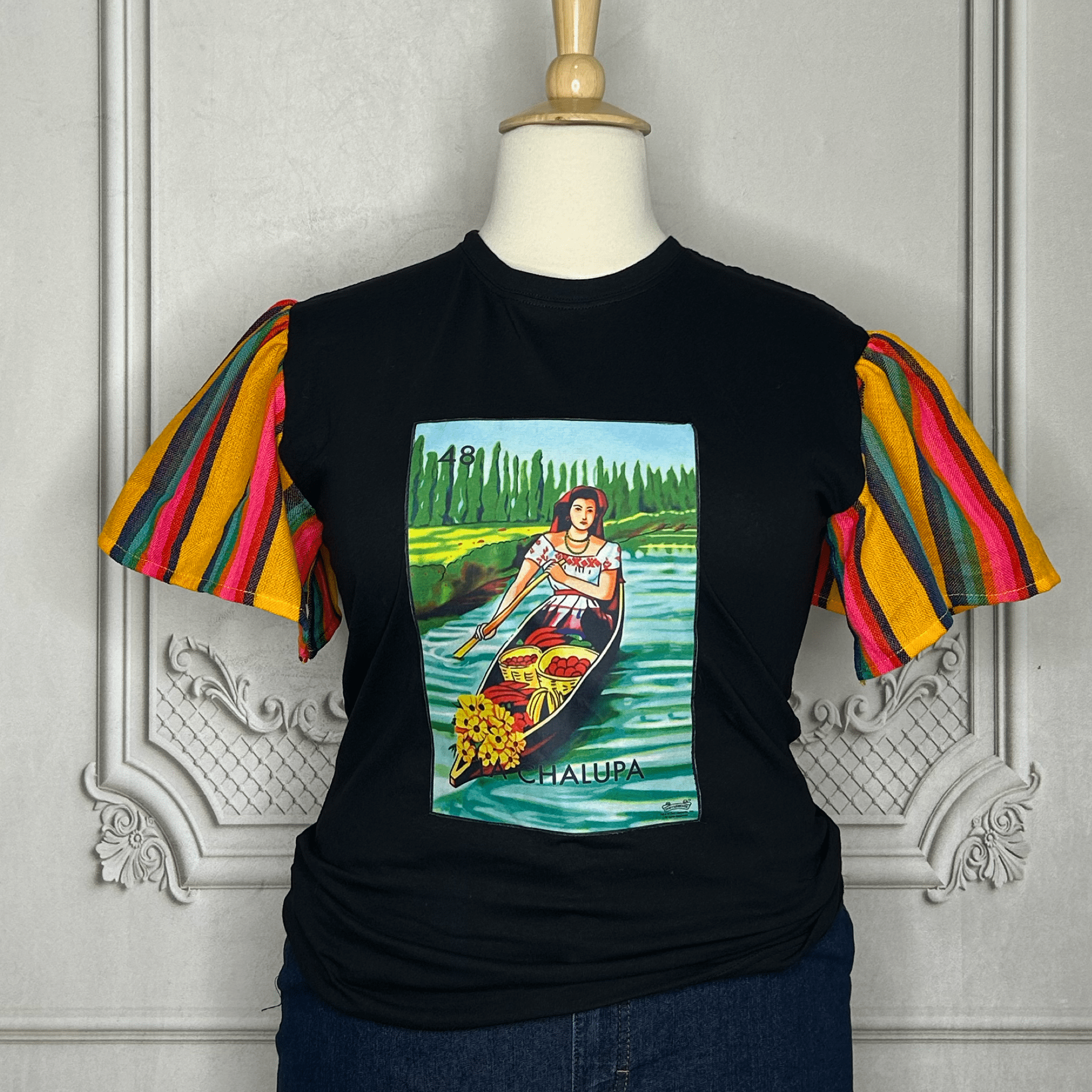Loteria T-Shirt Cambaya Sleeve -  LA CHALUPA Loteria T-Shirt Cambaya Sleeve -  LA CHALUPA